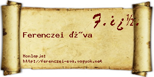 Ferenczei Éva névjegykártya