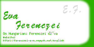 eva ferenczei business card